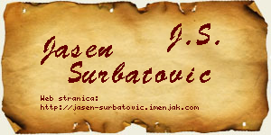Jasen Šurbatović vizit kartica